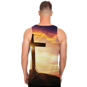 Crucifixion Of Jesus Christ Print Men's Tank Top