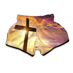 Crucifixion Of Jesus Christ Print Muay Thai Boxing Shorts