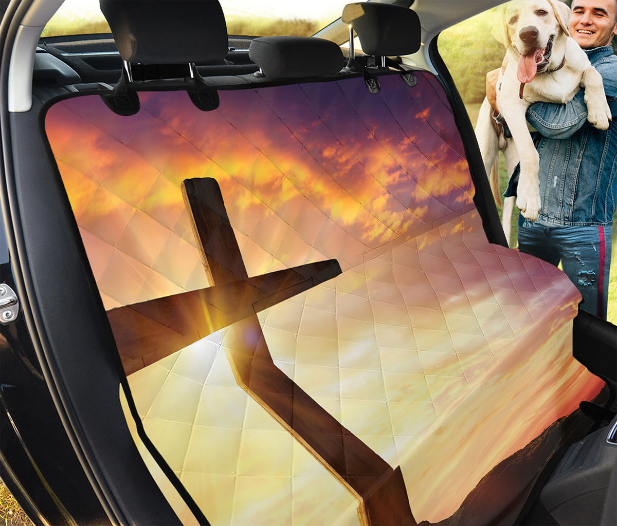 Crucifixion Of Jesus Christ Print Pet Car Back Seat Cover