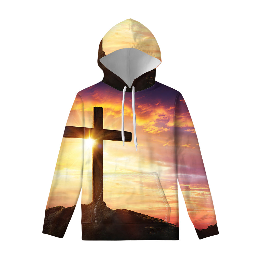 Crucifixion Of Jesus Christ Print Pullover Hoodie