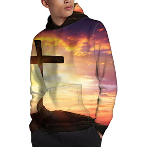 Crucifixion Of Jesus Christ Print Pullover Hoodie