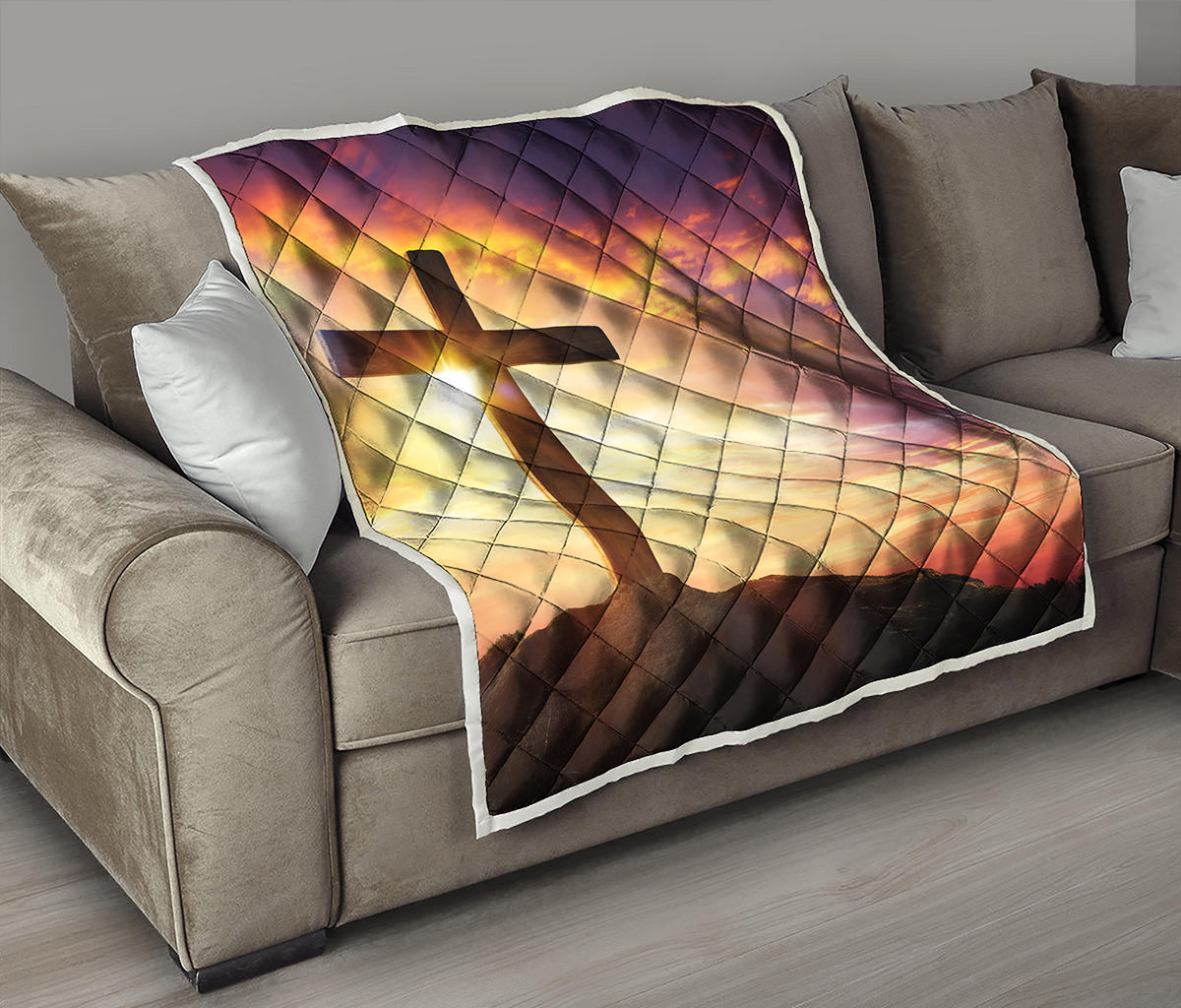 Crucifixion Of Jesus Christ Print Quilt