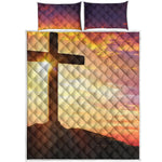 Crucifixion Of Jesus Christ Print Quilt Bed Set