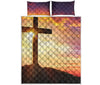 Crucifixion Of Jesus Christ Print Quilt Bed Set