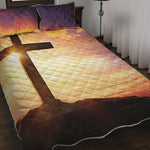 Crucifixion Of Jesus Christ Print Quilt Bed Set