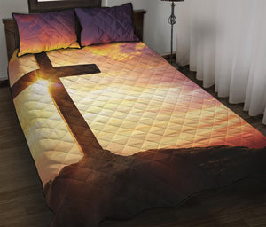 Crucifixion Of Jesus Christ Print Quilt Bed Set