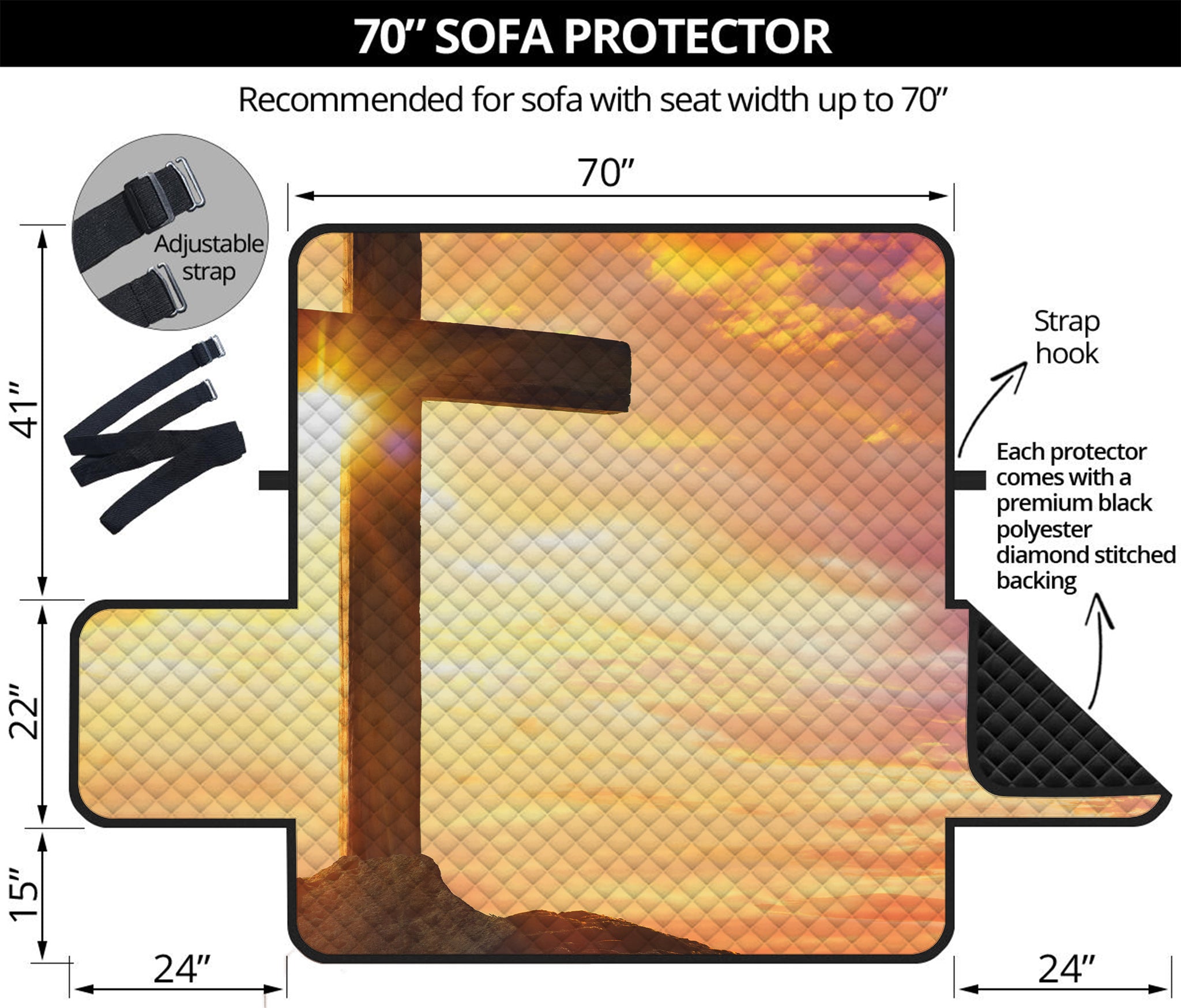 Crucifixion Of Jesus Christ Print Sofa Protector