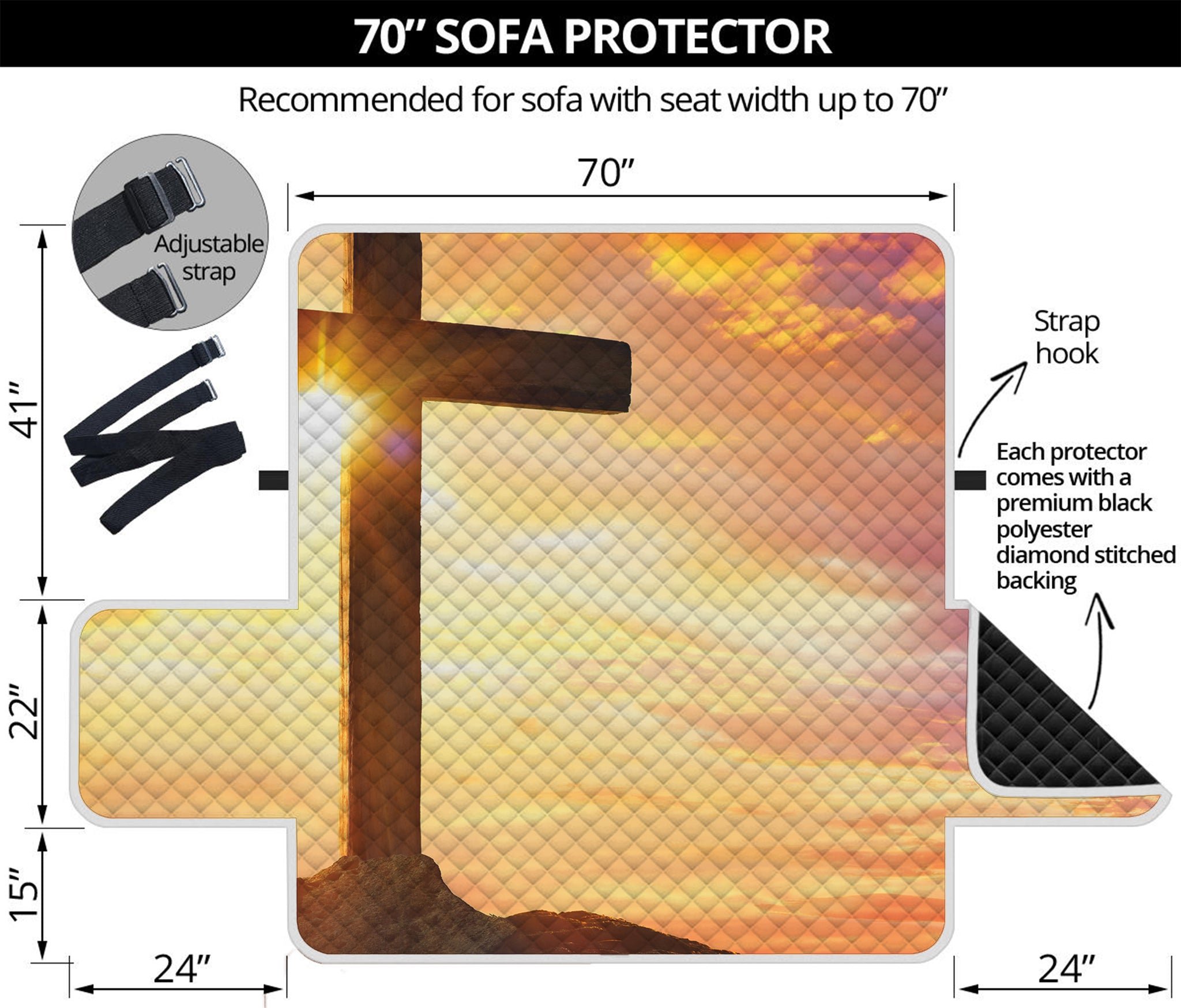 Crucifixion Of Jesus Christ Print Sofa Protector