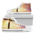Crucifixion Of Jesus Christ Print White High Top Sneakers