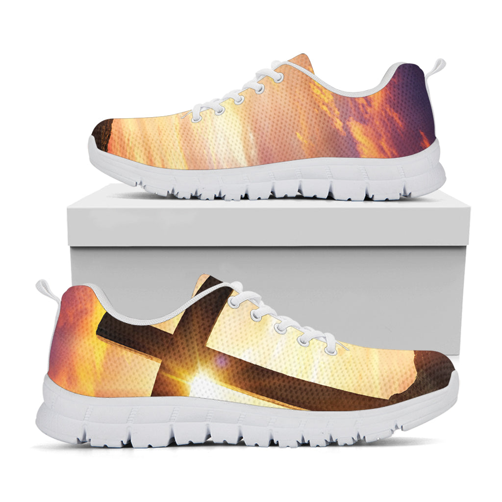 Crucifixion Of Jesus Christ Print White Sneakers