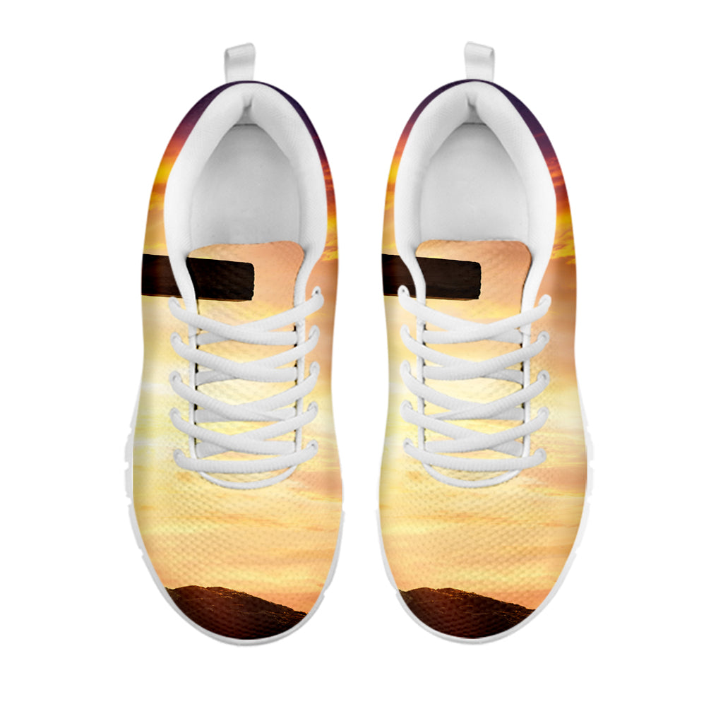 Crucifixion Of Jesus Christ Print White Sneakers