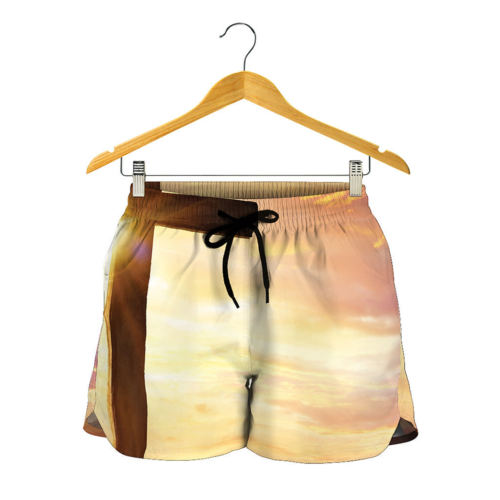 Crucifixion Of Jesus Christ Print Women's Shorts