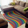 Curved Rainbow Pattern Print Floor Mat
