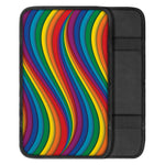 Curved Rainbow Pattern Print Car Center Console Cover
