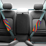 Curved Rainbow Pattern Print Car Seat Belt Covers