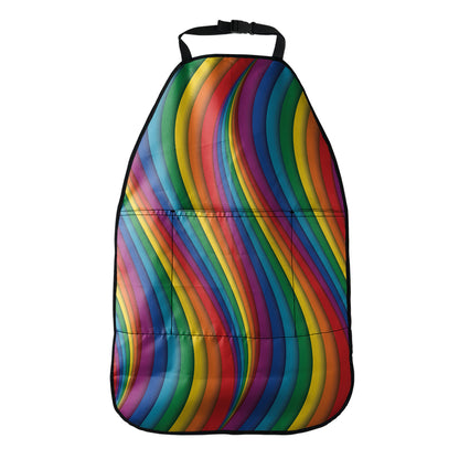 Curved Rainbow Pattern Print Car Seat Organizers