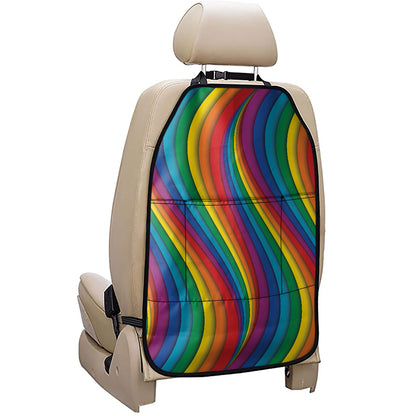 Curved Rainbow Pattern Print Car Seat Organizers