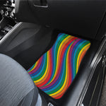 Curved Rainbow Pattern Print Front Car Floor Mats