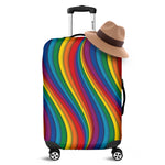Curved Rainbow Pattern Print Luggage Cover
