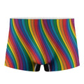 Curved Rainbow Pattern Print Men's Boxer Briefs