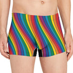 Curved Rainbow Pattern Print Men's Boxer Briefs