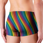 Curved Rainbow Pattern Print Men's Boxer Briefs