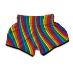 Curved Rainbow Pattern Print Muay Thai Boxing Shorts