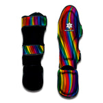 Curved Rainbow Pattern Print Muay Thai Shin Guard