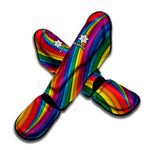 Curved Rainbow Pattern Print Muay Thai Shin Guard