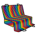 Curved Rainbow Pattern Print Pet Car Back Seat Cover