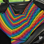 Curved Rainbow Pattern Print Pet Car Back Seat Cover