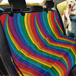 Curved Rainbow Pattern Print Pet Car Back Seat Cover