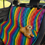Curved Rainbow Pattern Print Pet Car Back Seat Cover