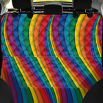 Curved Rainbow Pattern Print Pet Car Back Seat Cover