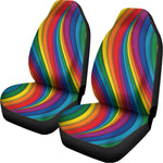 Curved Rainbow Pattern Print Universal Fit Car Seat Covers