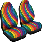 Curved Rainbow Pattern Print Universal Fit Car Seat Covers