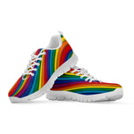 Curved Rainbow Pattern Print White Sneakers