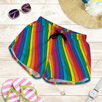 Curved Rainbow Pattern Print Women's Shorts