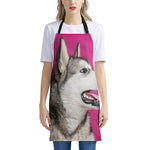 Cute Alaskan Malamute Print Apron