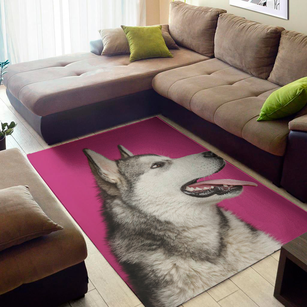 Cute Alaskan Malamute Print Area Rug