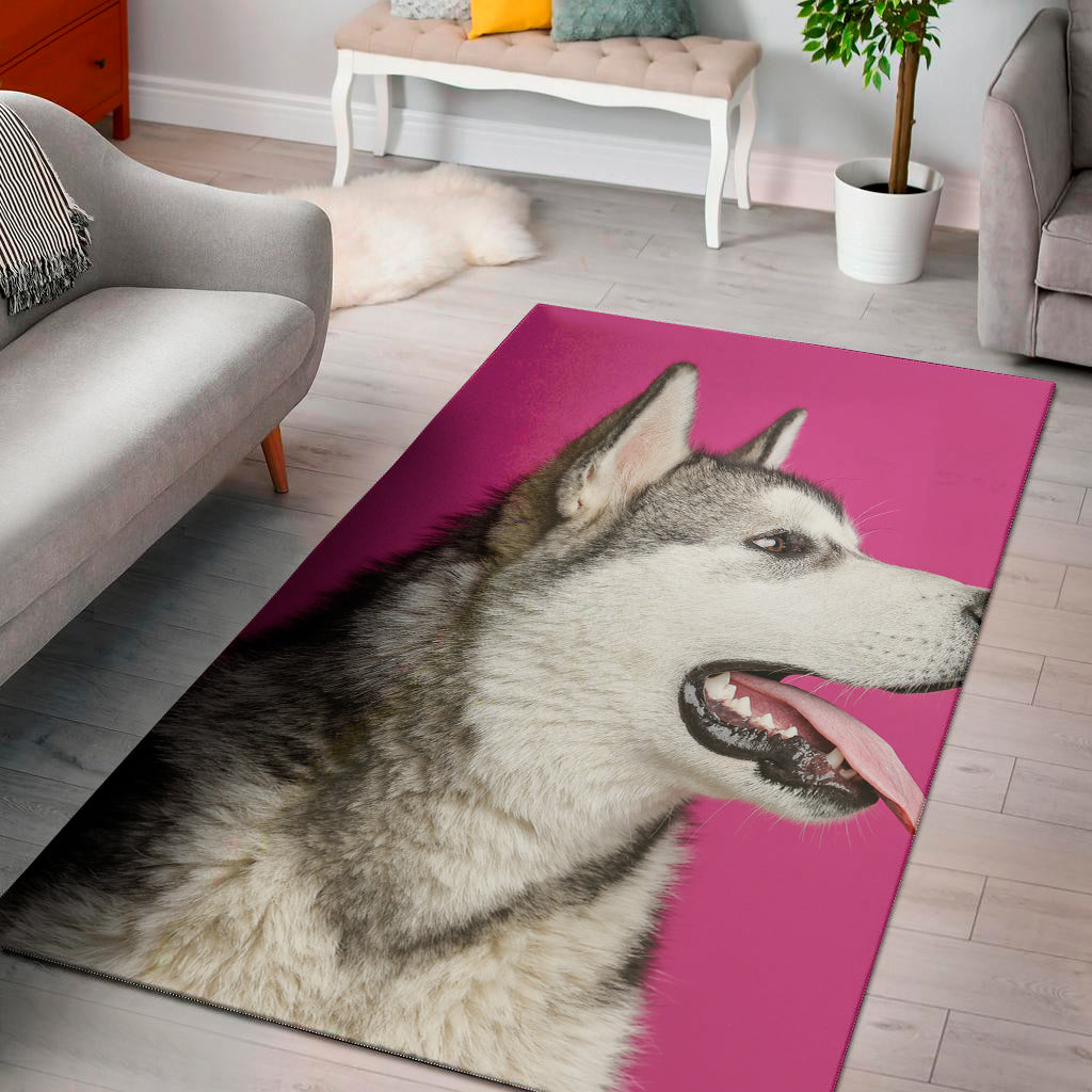 Cute Alaskan Malamute Print Area Rug