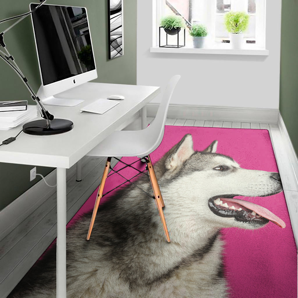 Cute Alaskan Malamute Print Area Rug
