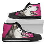 Cute Alaskan Malamute Print Black High Top Shoes