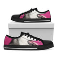 Cute Alaskan Malamute Print Black Low Top Sneakers