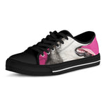 Cute Alaskan Malamute Print Black Low Top Shoes 