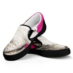 Cute Alaskan Malamute Print Black Slip On Shoes