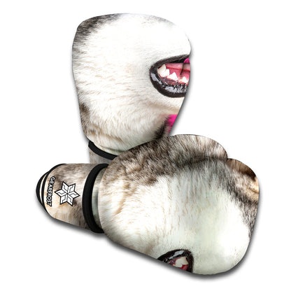 Cute Alaskan Malamute Print Boxing Gloves