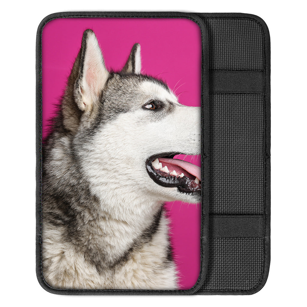 Cute Alaskan Malamute Print Car Center Console Cover