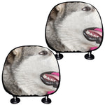 Cute Alaskan Malamute Print Car Headrest Covers