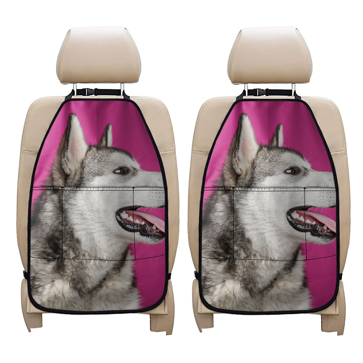 Cute Alaskan Malamute Print Car Seat Organizers